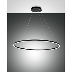 LED Pendant luminaire GIOTTO, 60W, 4000K, 6700lm, IP20, incl. Smartluce, black