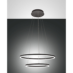 LED Pendelleuchte GIOTTO, 2-fach, � 40/60cm, 52W 3000K 5320lm, dimmbar, Schwarz