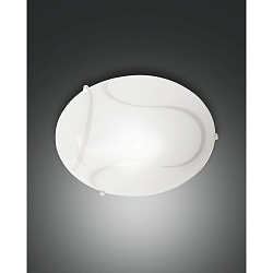 Deckenleuchte MAGMA, � 30cm, E27 max. 40W, Metall / Glas, wei�