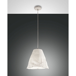 Pendelleuchte CRUMPLE, E27 max. 40W, H�he verstellbar, Metall / Keramik, Wei�