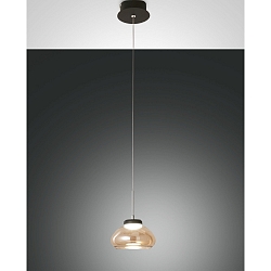 LED Pendant luminaire ARABELLA, 1x 8W, 3000K, 720lm, IP20, height 200cm max., amber