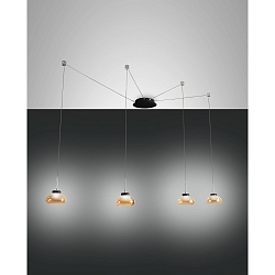 LED Pendelleuchte ARABELLA 2, 4-flammig, 32W 3000K 3020lm, dimmbar, Amber