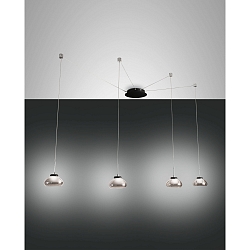 LED Pendelleuchte ARABELLA 2, 4-flammig, 32W 3000K 3020lm, dimmbar, Grau transparent