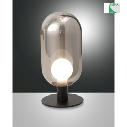 Tischleuchte GUBBIO, inkl. G9 LED 3W 3000K 220lm, mit Touch-Dimmer, Metall / Borosilikatglas, Grau transparent