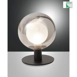 Tischleuchte TERAMO, inkl. G9 LED 3W 3000K 220lm, mit Touch-Dimmer, Metall / Borosilikatglas, Grau transparent