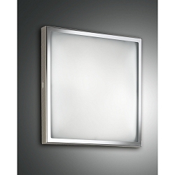 LED Deckenleuchte OSAKA LED, IP20, 30x30cm, gew�lbt, 12W 3000K 1100lm, Metall / Glas, Chrom