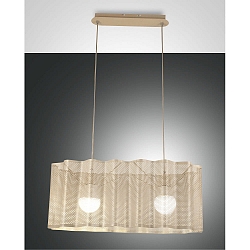 Pendelleuchte GLICINE, 2-flammig, E27, IP20, gold edelmatt