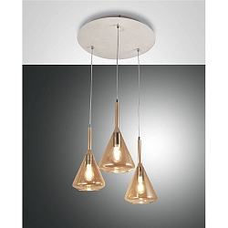Pendelleuchte TRIS, 3-flammig, E27, IP20, Amber