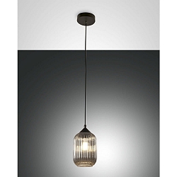 pendant luminaire ASTON E27 IP20, grey, black, transparent, fum�