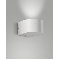 LED Au�enwandleuchte LAO, Up, 1-flammig, IP65, 6W 3000K 540lm 100�, Aluminium / Kristallglas, wei�