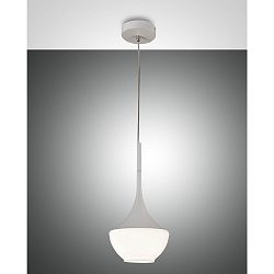 Pendelleuchte APOLLO, 1-flammig, E27 max. 40W, Metall / geblasenes Glas, Wei�