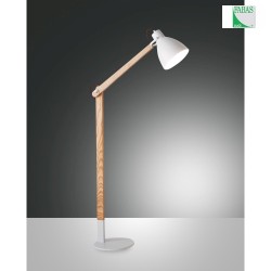 Floor lamp SVEVA Reading luminaire, E27, 1x 60W, IP20, white/oak wood