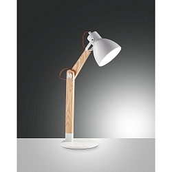 Table lamp SVEVA, E27, 1x 40W, IP20, white/oak wood