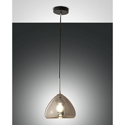 Pendelleuchte GLOW, 1-flammig, �25cm, E27, IP20, schwarz/verchromt