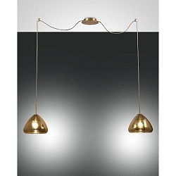 Pendelleuchte GLOW, 2-flammig, E27, IP20, Messing/Amber