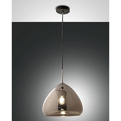 pendant luminaire GLOW 1 flame E27 IP20, black, chrome plated