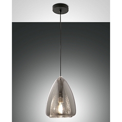 Pendelleuchte BRITTON, E27, IP20, Smartluce kompatibel, grau transparent
