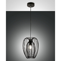 Pendelleuchte CAMP, 1-flammig, �25cm, E27, IP20, schwarz