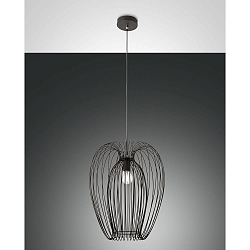 Pendelleuchte CAMP, 1-flammig, �40cm, E27, IP20, schwarz