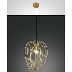 Pendelleuchte CAMP, 1-flammig, �40cm, E27, IP20, gold edelmatt