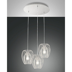 Pendelleuchte CAMP, 3-flammig, �50cm, E27, IP20, wei�