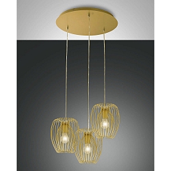 Pendelleuchte CAMP, 3-flammig, �50cm, E27, IP20, gold edelmatt