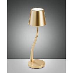 LED Battery table lamp JUDY Outdoor luminaire, 3W, 3000K, 320lm, IP54, gold satin