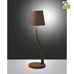 Battery lamp JUDY with touch dimmer IP54, rust brown dimmable