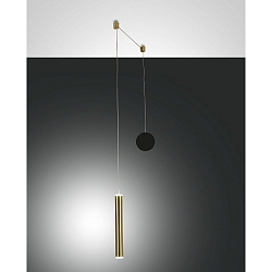 LED Pendelleuchte PRADO, 1x6,5W, 3000K, IP20, schwarz, Messing satiniert