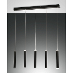 LED Pendant luminaire PRADO, 5x 6,5W, 3000K, 3600lm, IP20, black