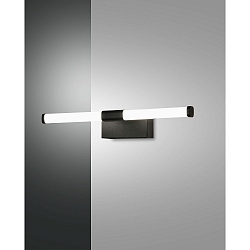 LED Spiegelleuchte AGO, IP44, eckig, 33.5cm, 8W 3000K 480lm, schaltbar, schwarz matt
