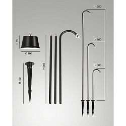 LED Outdoor Akkuleuchte ARMANDA Spot, Set inkl. Erdspie�, 3W, 3000K, 320lm, IK04, IP54, dimmbar, schwarz