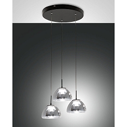 pendant luminaire LUCILLE 3 flames IP20, black dimmable