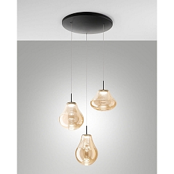 pendant luminaire DEVA 3 flames, round IP20