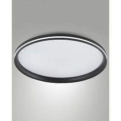 LED Deckenleuchte ISY, � 55cm, mit seitlichem Lichtkranz, 64W 2700-4000K (CCT Switch) 5800lm, 3-stufig dimmbar, schwarz