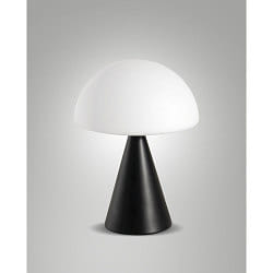 LED Tischleuchte BLIP, 7W 2700-4000K (CCT Switch) 500lm, mit Touch-Dimmer, geblasener Glasschirm, schwarz