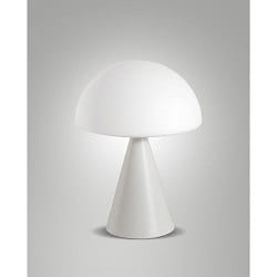 LED Tischleuchte BLIP, 7W 2700-4000K (CCT Switch) 500lm, mit Touch-Dimmer, geblasener Glasschirm, wei�