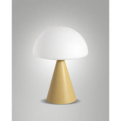 LED Tischleuchte BLIP, 7W 2700-4000K (CCT Switch) 500lm, mit Touch-Dimmer, geblasener Glasschirm, sandfarben