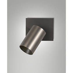 Lese-Spot FLORES, IP20 IK08, 1-flammig, 10cm, GU10 max. 7.5W, Schalter auf Wandplatte, verstellbar, gunmetal-grau