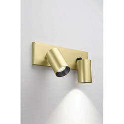 Spot-Leiste FLORES, IP20 IK08, 2-flammig, 30.5cm, GU10 max. 7.5W, verstellbar, messing satiniert