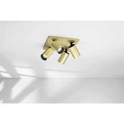 Spot FLORES, IP20 IK08, 4-flammig, 24 x 24cm, GU10 max. 7.5W, verstellbar, messing satiniert