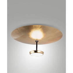 LED Design-Deckenleuchte YUKO, direkt / indirekt, �60cm, 40W 3000K, 3-stufig dimmbar, Blattgold / schwarz