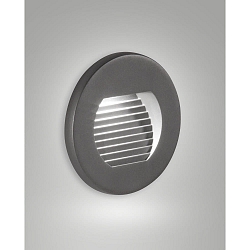 wall recessed luminaire WINK round, indirect, switchable IP65, dark grey 