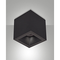 surface luminaire PEREZ square GU10 IP20, black dimmable
