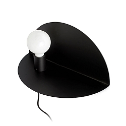 Wandleuchte NIT E27, IP20, links, schwarz