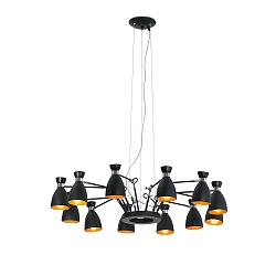 Pendelleuchte RETRO 12xE14, IP20, schwarz matt, kupfer