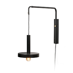 Wandleuchte WHIZZ E27, IP20, ziehbar, schwarz, gold