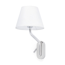 Wandleuchte ETERNA E27, IP20, Leser recht, chrom, wei�