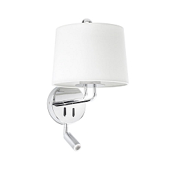 wall luminaire MONTREAL E27 IP20, chrome, white 