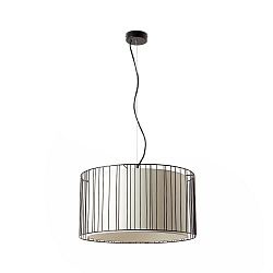 Pendelleuchte LINDA E27, IP20, schwarz matt, beige